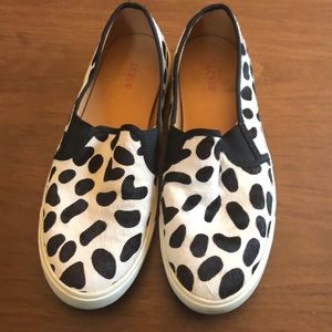 J Crew snow leopard sneakers